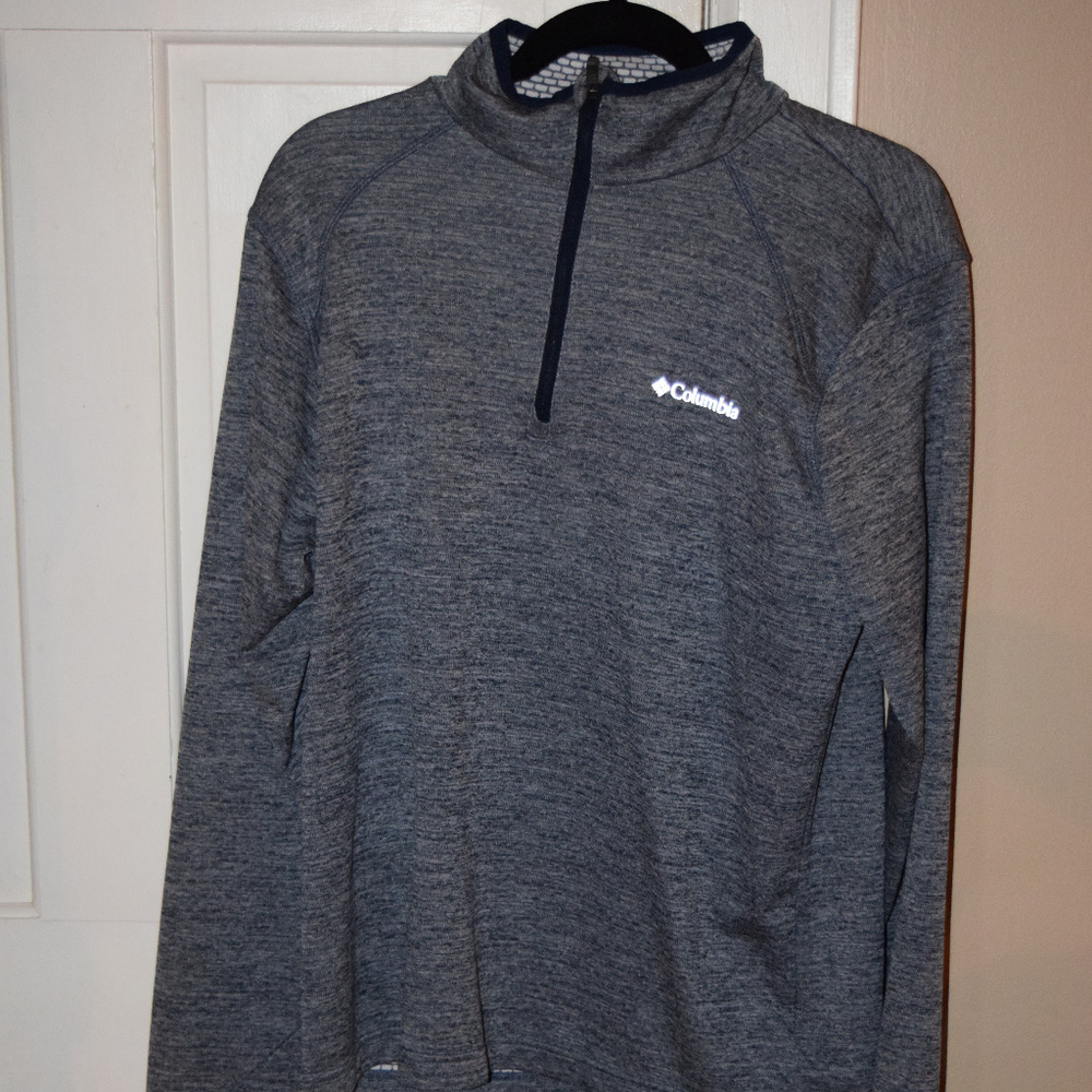 Columbia quarterzip/pullover grey and navy sweater